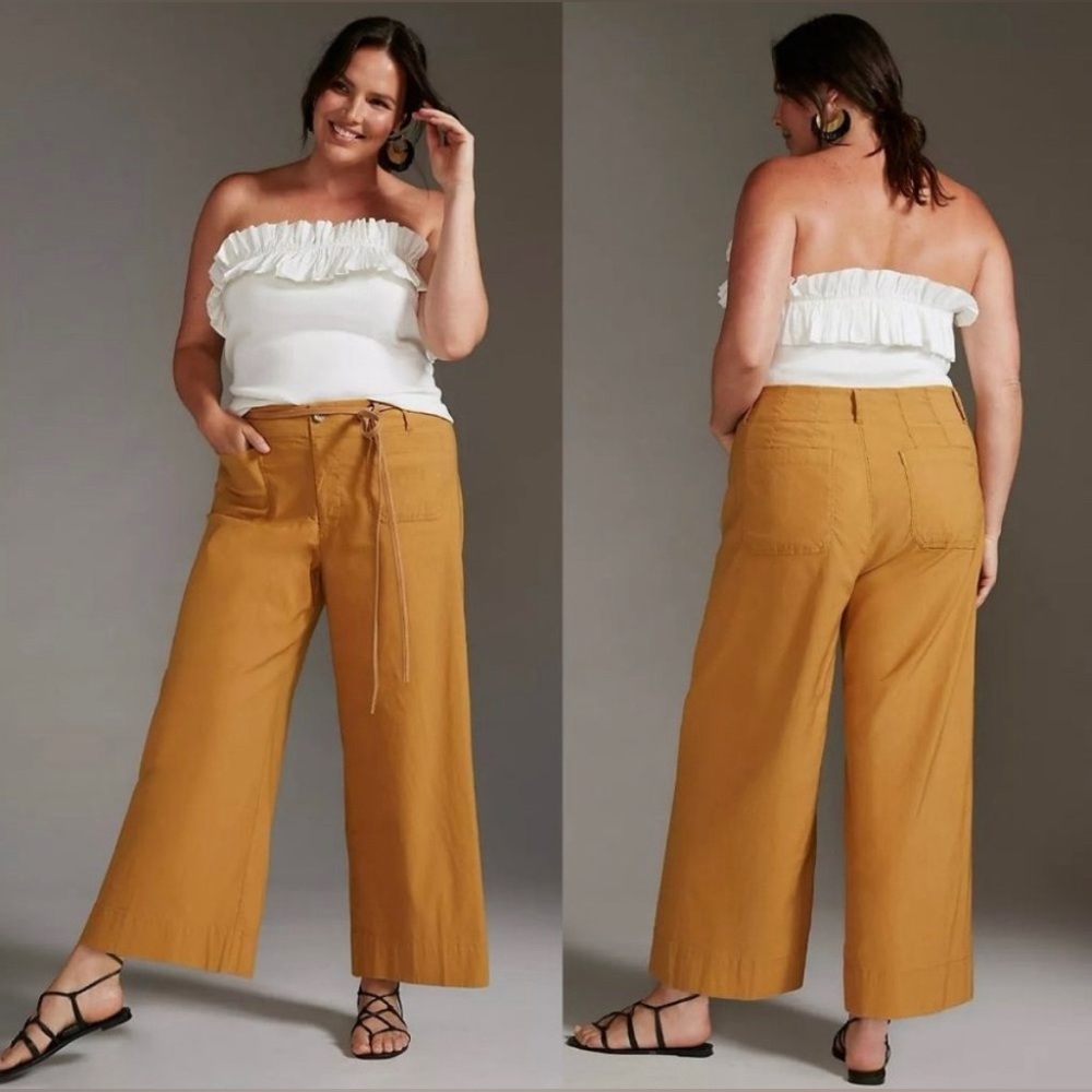 Anthropologie Maeve The Colette Cropped Wide-Leg Pants Size 32